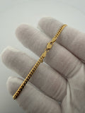 7.5 inch 3mm Cuban link bracelet in 14K yellow gold, 6.25g, view 3 - Ott Family Jewelry