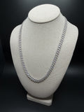 22 inch 8mm 16.5ctw VS/VVS lab diamond Cuban chain in sterling silver, 48.5g, view 3 - Ott Family Jewelry