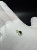 1/2" 14K Yellow Gold Round Evil Eye Pendant 4mm Bail 0.6g