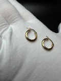15mm 14K Yellow Gold Knife Edge Hoops 1.2g