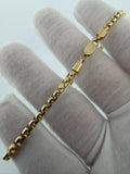 8.5" 14k Yellow Gold Rounded Box 3.5mm 6.3g