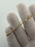 7.5" 14k Yellow Gold Diamond Cut Moon Bead Bracelet 2mm 2.9g
