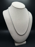22" Silver 1ctw Natural Diamond Tennis Chain 3mm 28.3g