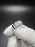 Size 10 Silver 2ctw VS/VVS 3 Row Lab Diamond Ring 5.6g