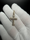 1.25" 10k Yellow Gold .4ctw VS/VVS Lab Diamond Outline Cross 6.1mm Bail 1.93g