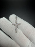 1.25" Silver Latin Cross Pendant 2/3ctw VS/VVS Lab Diamond 3.5mm Bail 1.9g