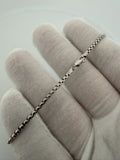7.5" 14K White Gold Rounded Box 2.5mm 3.0g
