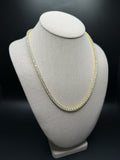 20" Gold over Silver 38ctw Moissanite Tennis Chain 4mm 31.5g