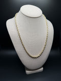 14K 7mm Handmade Solid Rope Chain