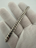 8" 14k White Gold Cuban 6mm 23.24g