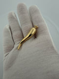 2" 14K Yellow Gold Italian Horn 4mm Bail 2.51g