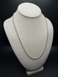 22" 14k Yellow Gold Dia Cut Moon Bead Chain 3mm 14.7g