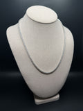 20" Silver est 1ctw Natural Diamond Tennis Chain 3mm 24.1g