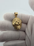 1.5" 14K Yellow Gold Lion Pendant 6.7mm Bail 5.55g