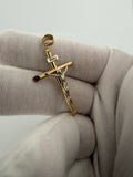 1.75" 14K Two-Tone Crucifix 6mm Bail 1.8g