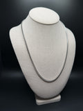 22" 14K White Gold Franco 3mm 33.5g