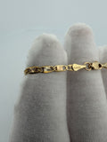 5.5" 14K Yellow Gold 3mm Valentino Link Baby ID Bracelet 3.0g