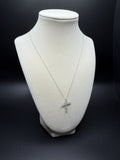 18" 14k White Gold Chain & 1" 1ctw VS/VVS Lab Diamond Cross 1.5g