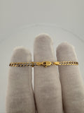 6" 14k Yellow Gold Diamond Cut Curb Baby ID Bracelet 3mm 3.6g