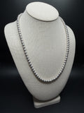 22" 14K White Gold Diamond Cut Moon Bead 6mm 39.6g