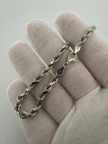 8" 14K White Gold Rope 4.5mm 14.25g