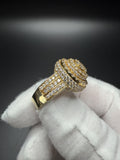 Size 10 10k Yellow Gold 4ctw Natural Diamond Cluster Ring 8.25g