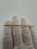 7.25 inch 3mm rope bracelet in 14K yellow gold, 1.31g, view 4 - Ott Family Jewelry
