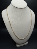 24" 14k Yellow Gold Dia Cut Moon Bead Chain 3mm 15.63g
