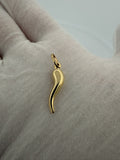 1.25" 14K Yellow Gold Italian Horn 4.6mm Bail 0.8g