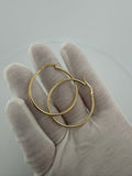 40mm x 2mm 14K Yellow Gold Hoops 2.1g