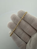 7" 14k Yellow Gold Diamond Cut Moon Bead 3mm 4.73g