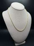 20" 14K Yellow Gold Rope Chain 3mm 15.52g