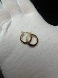 15mm 14K Yellow Gold Knife Edge Hoops 1.2g