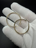 35mm x 2mm 14K Yellow Gold Hoops 1.81g