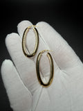 1.5" 14K Yellow Gold Fancy Oval Hoops 3.1g