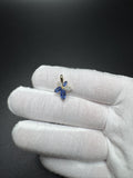 12mm 14k Yellow Gold Sapphire & Natural Diamond Floral Design Fashion Pendant 2mm Bail 1.8g