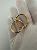 30mm x 3mm hoop earrings in 14K yellow gold, 2.4g, view 4 - Ott Family Jewelry