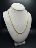 22" 14K Yellow Gold Foxtail Franco 3mm 10.8g