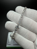 7" 14k White Gold 7.17ctw E-F VS Lab Diamond Tennis Bracelet EGL Certified 3.5mm 8.84g