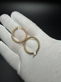30mm x 3mm 14k Yellow Gold Fancy Hoops 2.4g