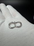 12mm 14K White Gold Fancy Huggies .75g