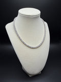 16" Silver 30ctw Moissanite Tennis Chain 4mm 20.5g