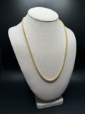 22" 14K Yellow Gold Foxtail Franco 3mm 14.1g