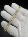 8mm Moissanite Cuban Bracelet, 4.9ctw D VVS1, GRA Certified, Gold Over 925 Silver, 8" (23.1g)