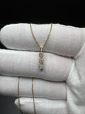 20" 14k Yellow Gold Mariner Chain & 1/3ctw Natural Diamond Drop Cluster Pendant 2.63g