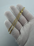 10" 14k Yellow Gold Cuban Anklet 2mm 3.92g