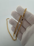 22" 14k Yellow Gold Foxtail Franco 3mm 10.8g