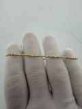 7.5" 14k Yellow Gold Diamond Cut Moon Bead Bracelet 2mm 2.9g