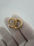 20mm x 3mm 14K Yellow Gold Fancy Hoops 1.8g