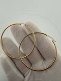 55mm x 2mm 14K Yellow Gold Hoops 3.2g